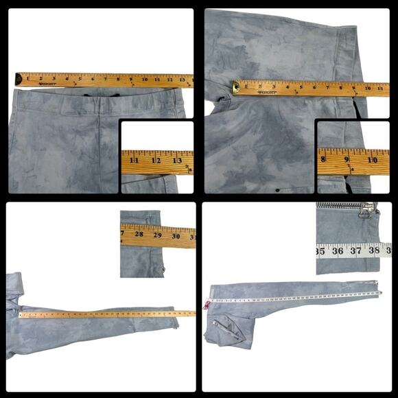 Joe's Jeans The Legging Ankle Zip Sz Small Slate Blue White Acid Wash or Tie Dye - Picture 9 of 10